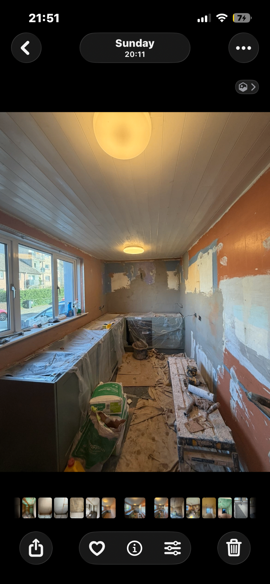 Kitchen re-skim — before